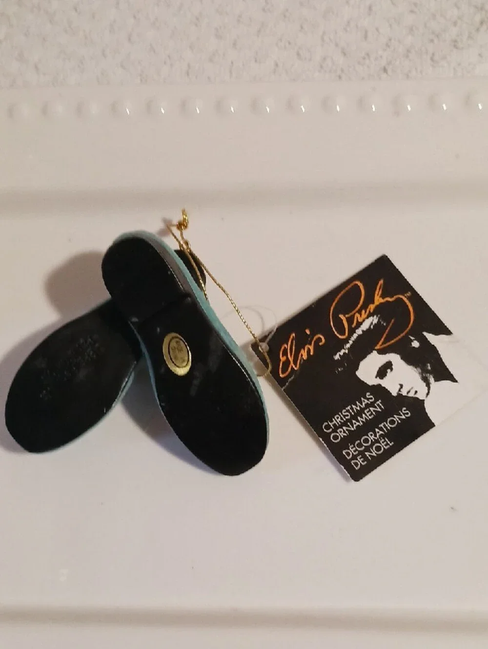 🎵Elvis Handcrafted Teal Velvet Slip-On Ornament Shoes ⚜️